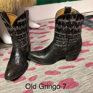 Old Gringo Yippee Ki Yea Black Embroidered Heeled Boots